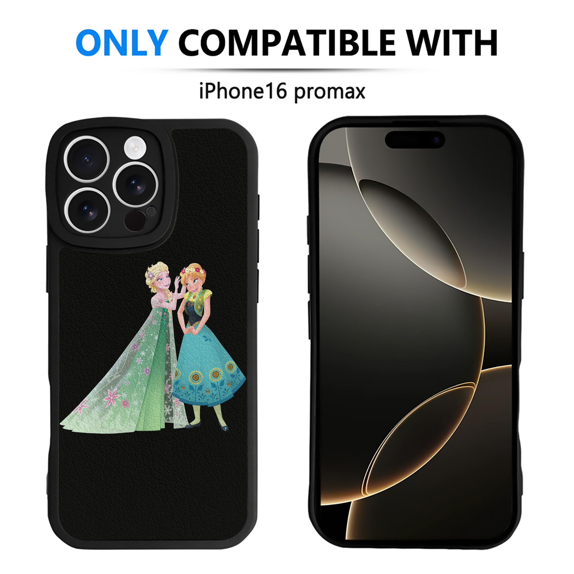 （画像用） アナと雪の女王 アンナ エルサ Frozen Anna Elsa 【iPhone 16シリーズ対応】シリコンスマホケース（レザー調） 材質：シリコン